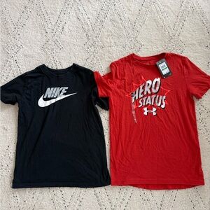 Bundle of 2 tees - Nike Black Short Sleeve Tee and Under Armour NWT